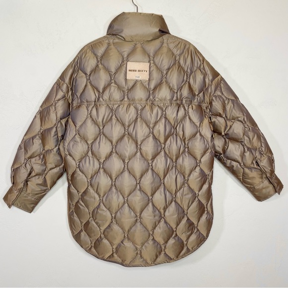 Miss Sixty Quilted Diamond Pattern Duck Down Jacket With Loose Fit - Picture 4 of 17